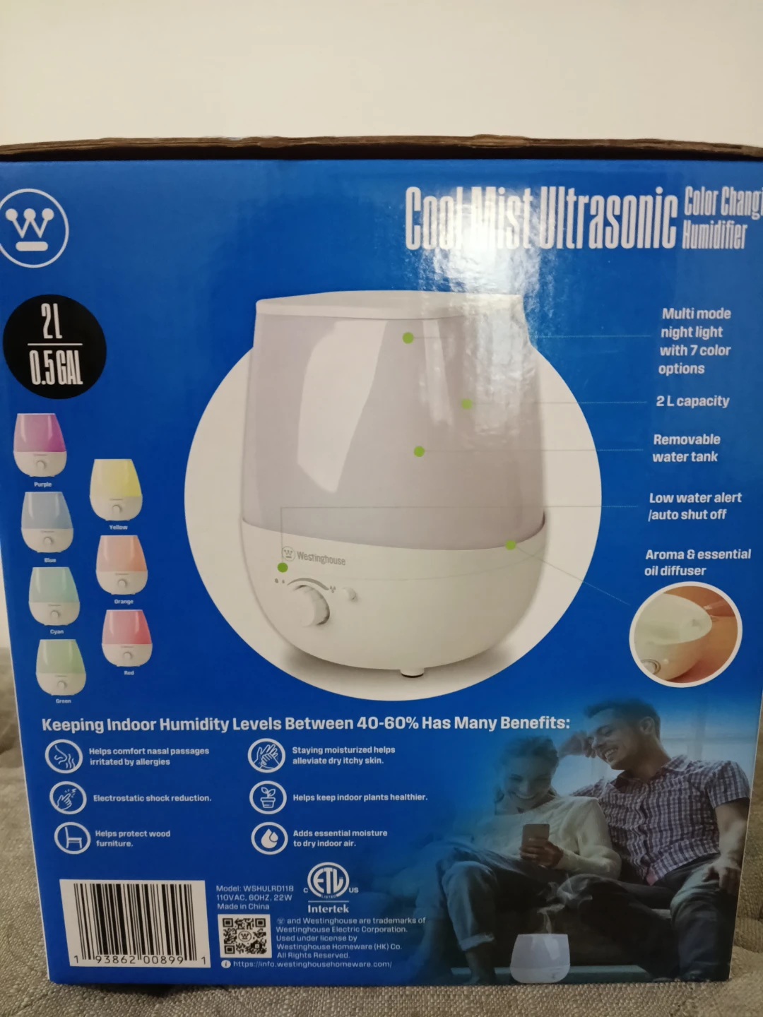 Westinghouse Cool Mist Ultrasonic Humidifier - photo 2