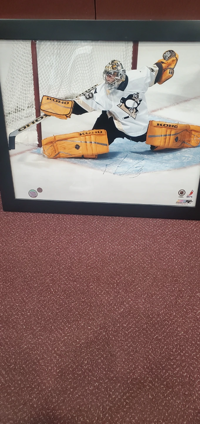 Marc-Andre Fleury Signed Penguins Framed Photo
