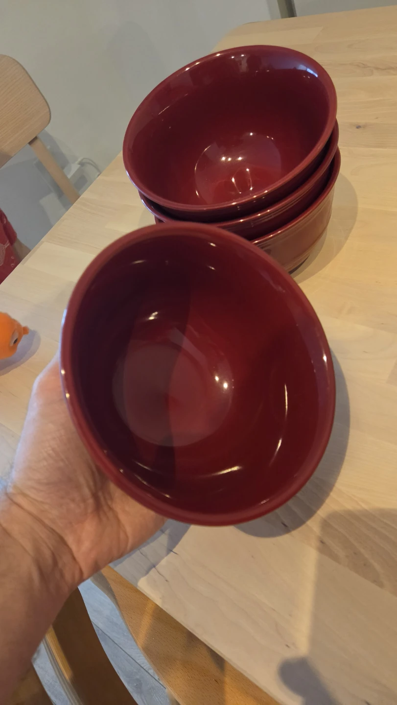 Set of 4 Red Ceramic Bowls - photo 3