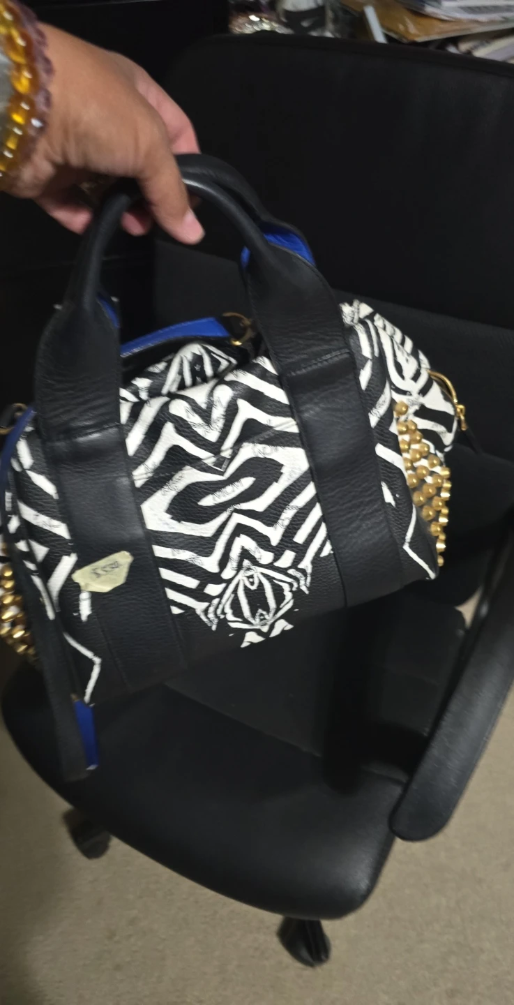 MCM Black and White Zebra Print Satchel