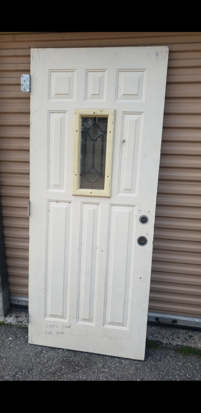 Steel Fire Door with Decorative Window