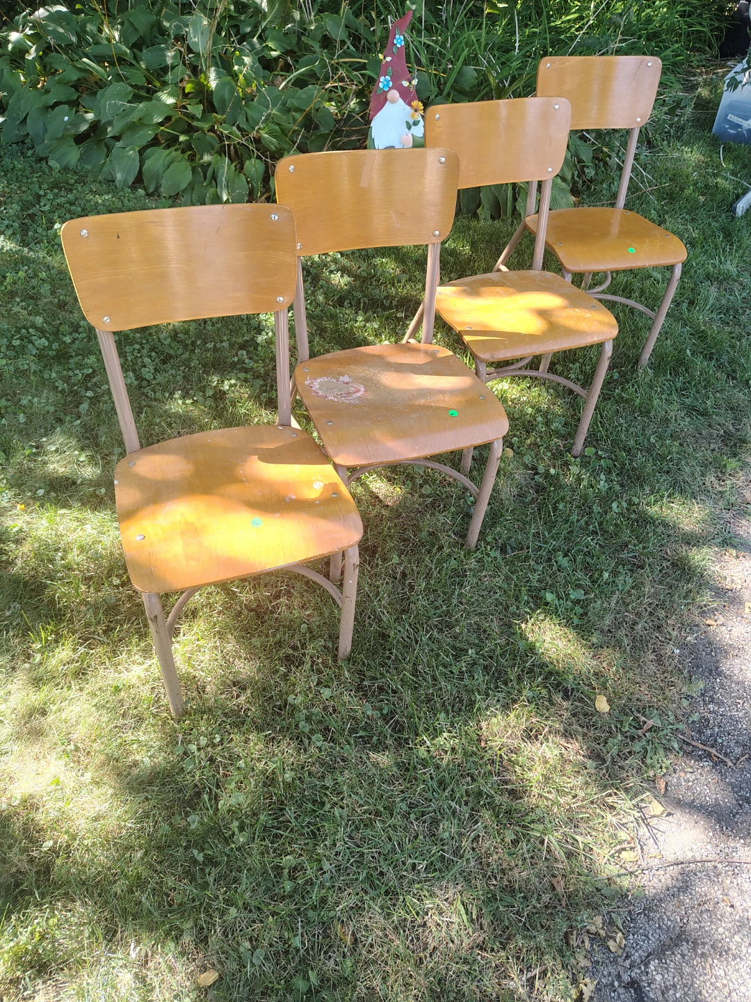 Set of 4 Vintage School Chairs