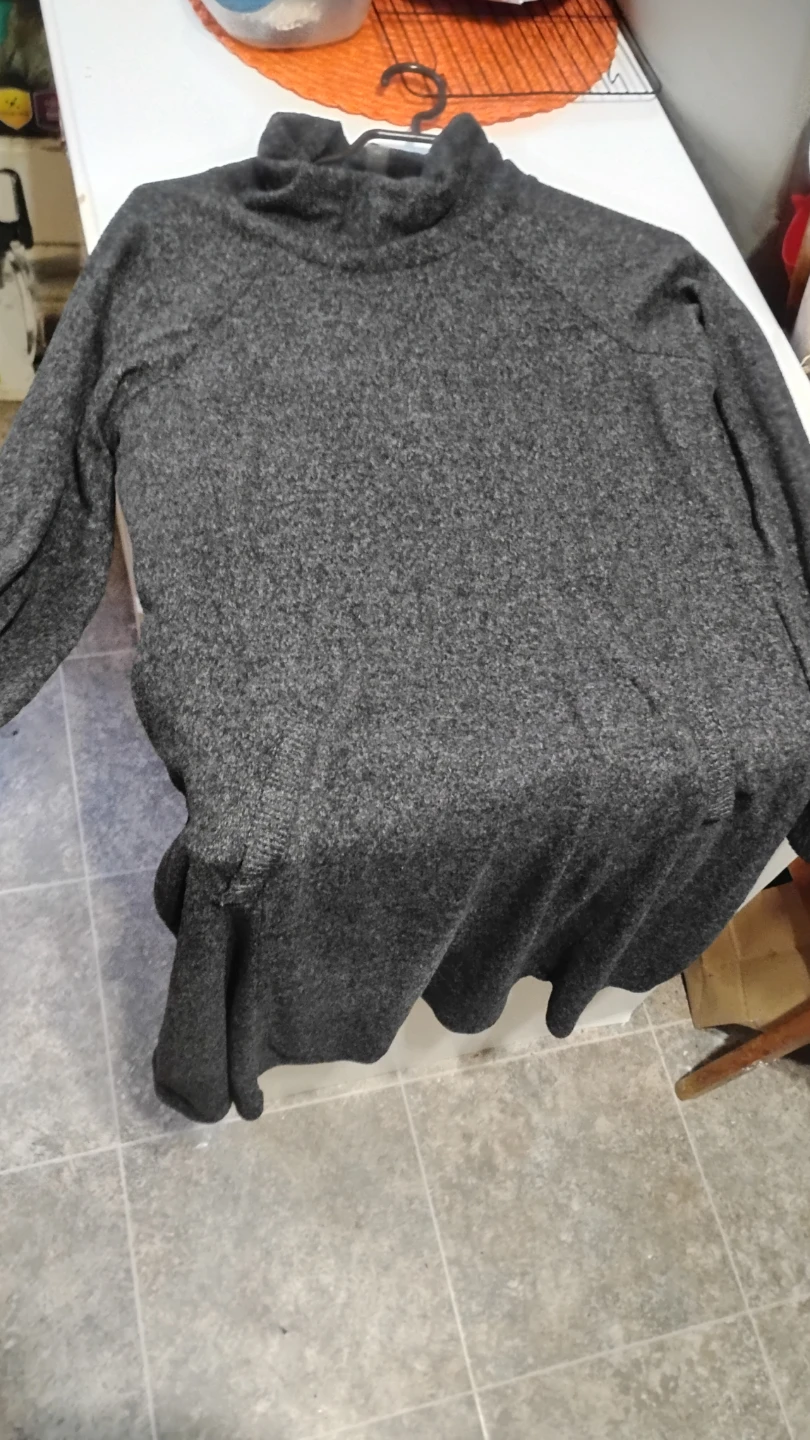 Women's Large: Dark Grey Turtleneck Knit Sweater Dress - photo 4