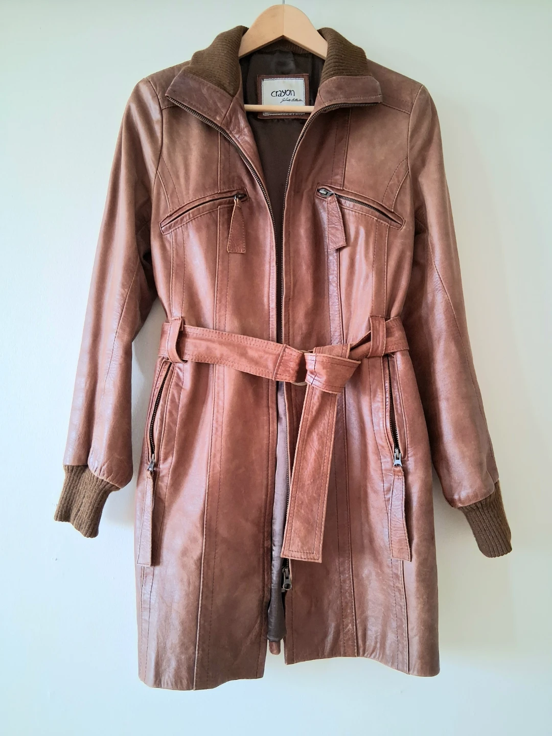 Genuine Leather Trench Coat, Women Sz S/M - photo 2