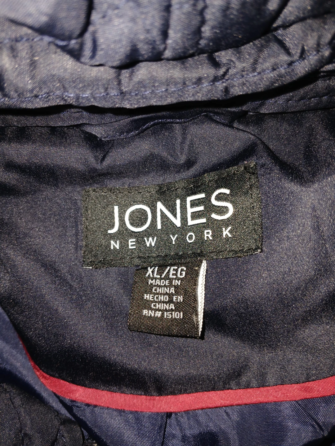 Jones New York Quilted Hooded Jacket Navy Blue XL - photo 2