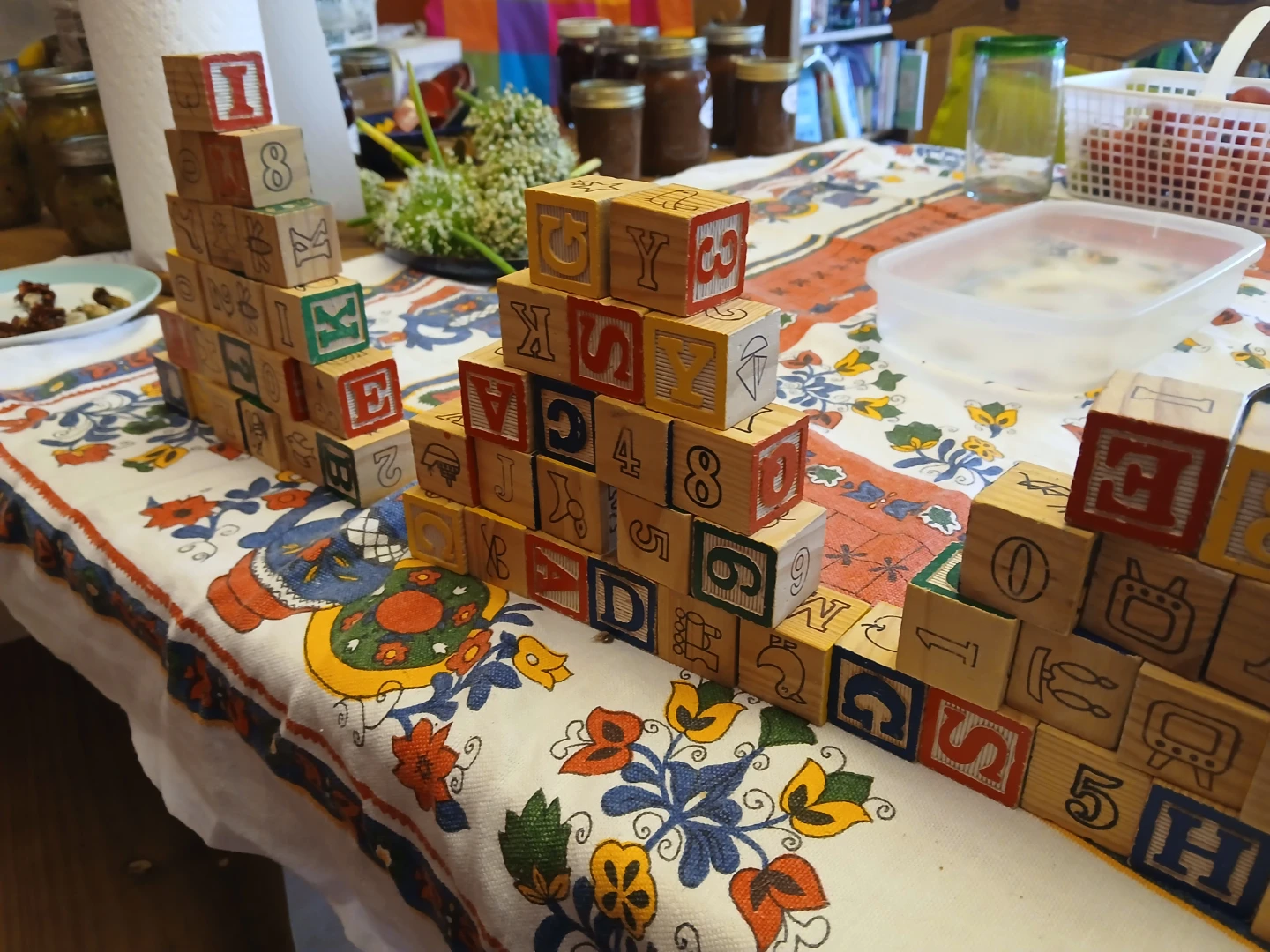 55 Vintage wooden alphabet and number blocks - photo 2