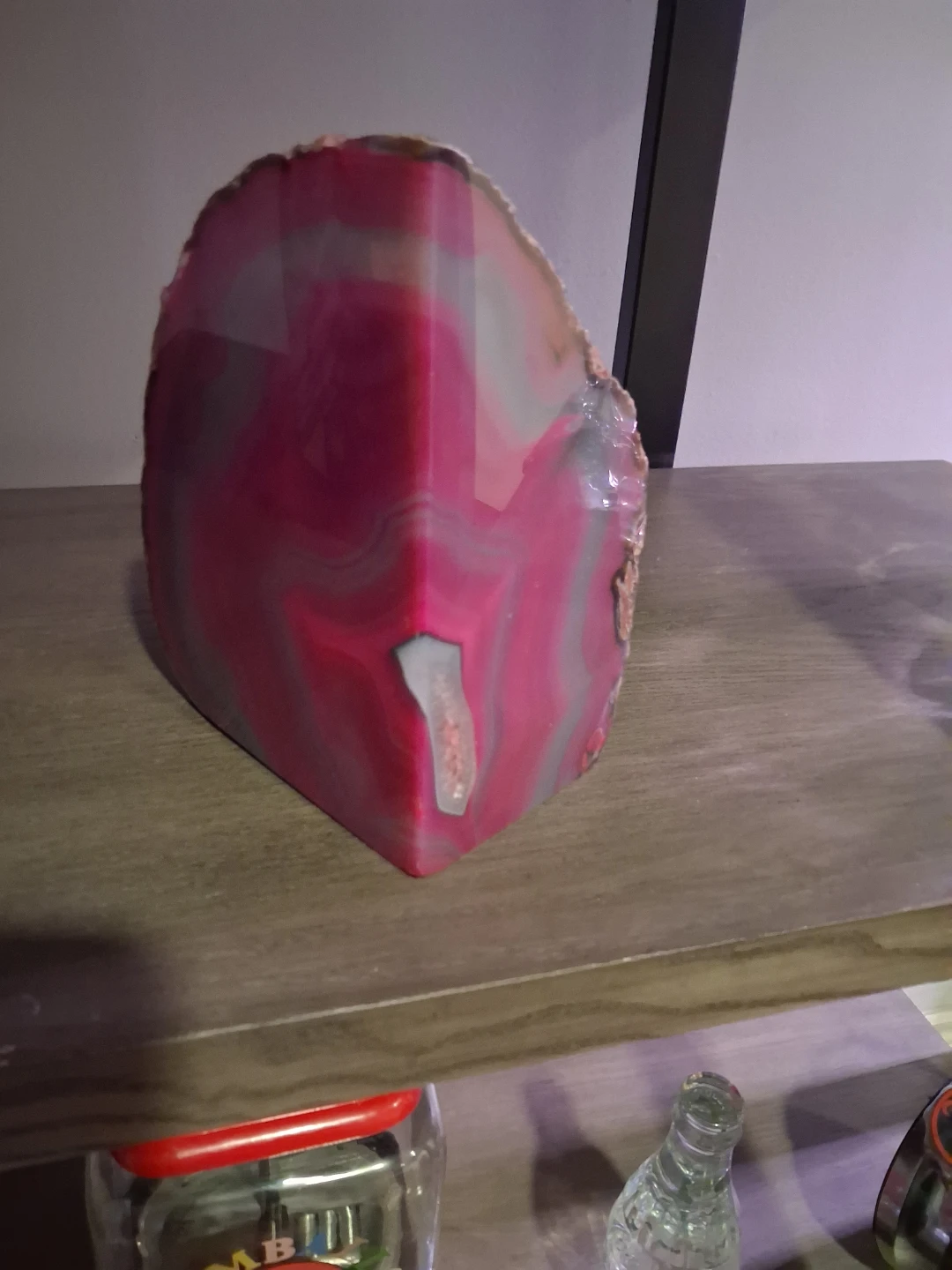 8"x6" Pink Dyed Agate Decorative Stone