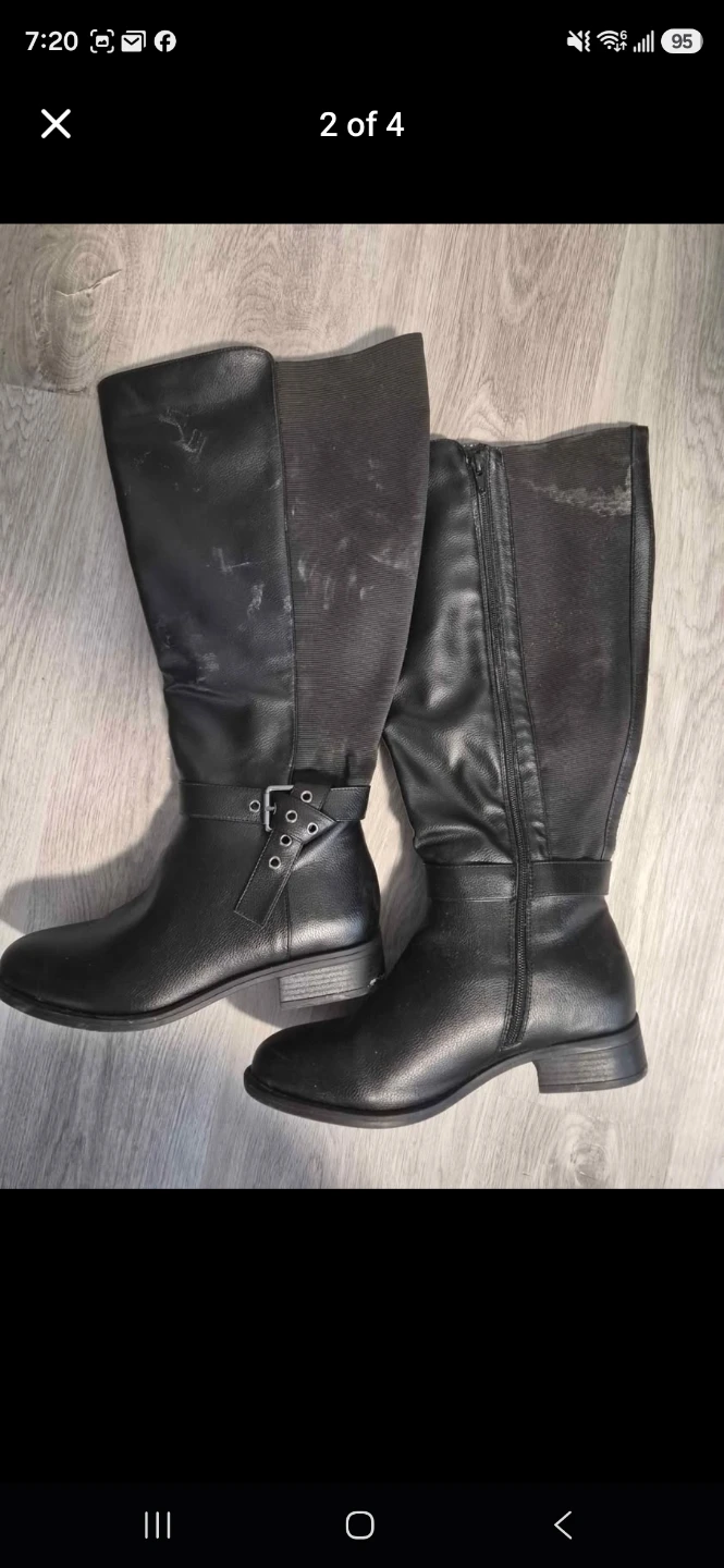 Black wide calf boots size 10WW