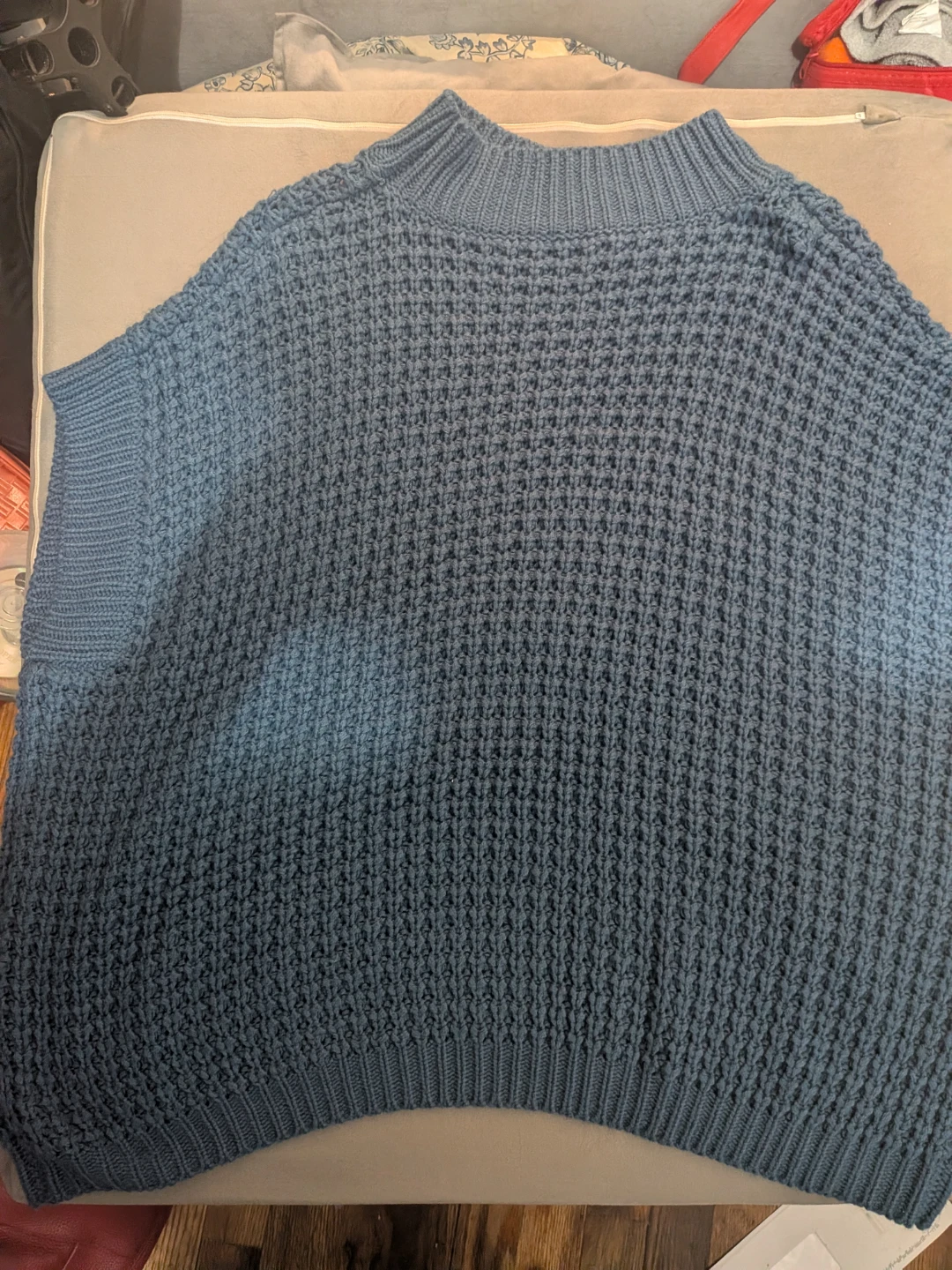 Blue Knit Sweater Vest