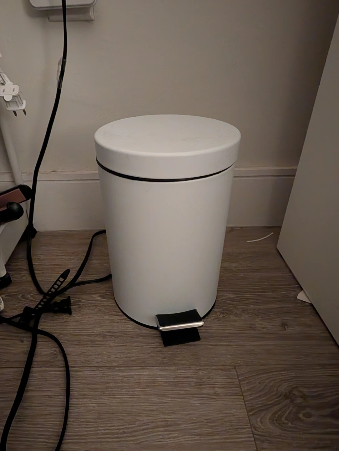 White Pedal Bin - set of two