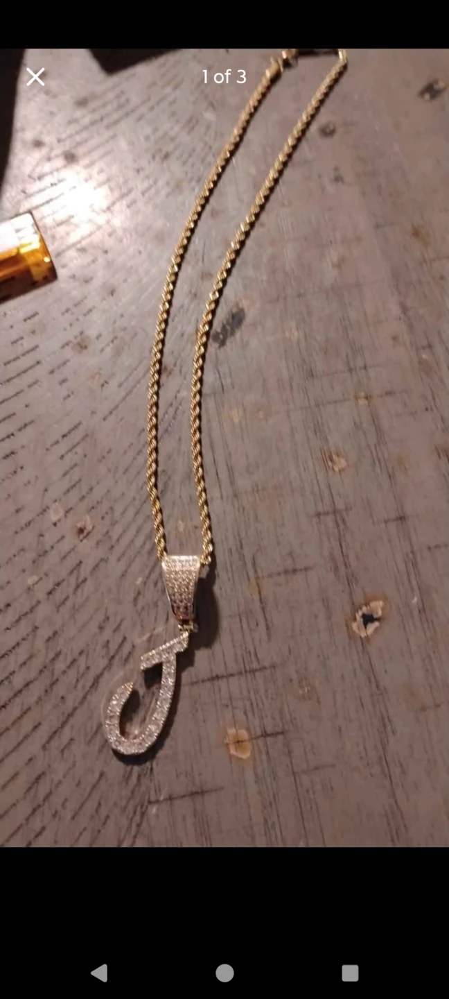 Letter 'J' Pendant And chain