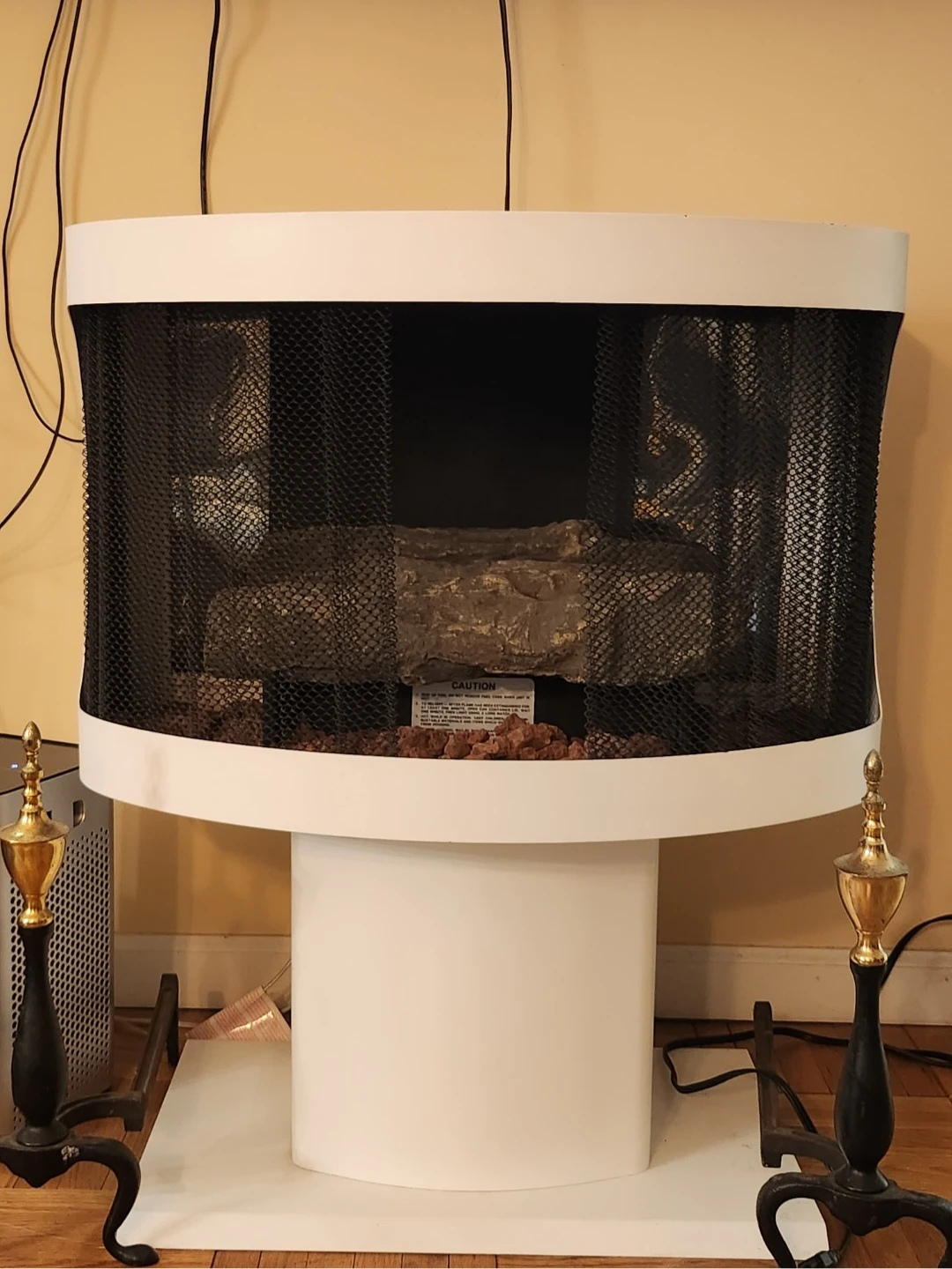 Vintage Mid-Century Modern White Fireplace
