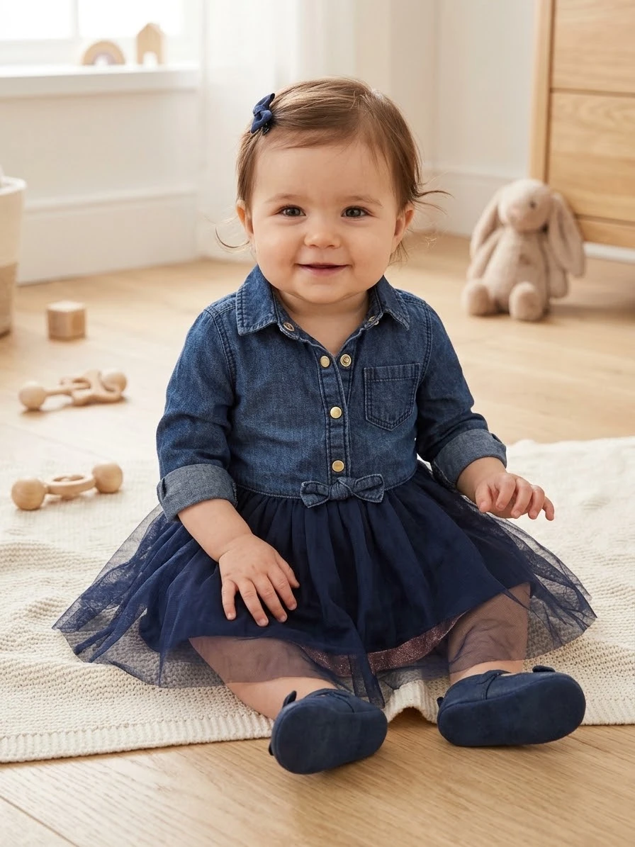 OshKosh B'gosh Denim Tulle Dress 12M