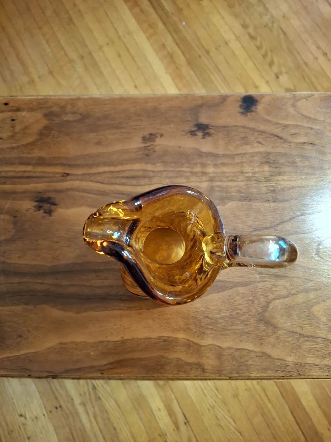 Vintage Amber Glass Swirl Pitcher - photo 3