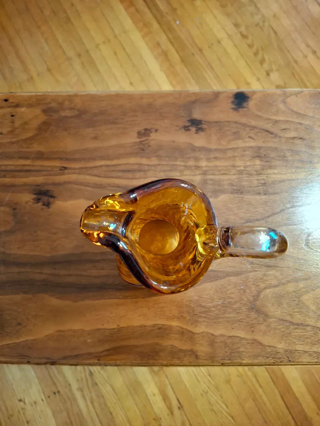 Vintage Amber Glass Swirl Pitcher - photo 3