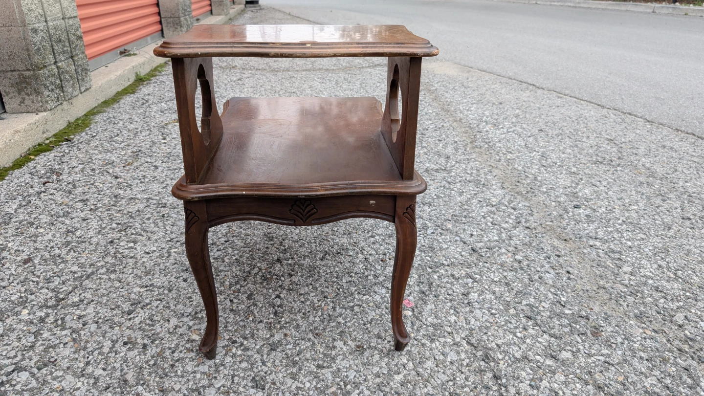Vintage Tiered Wood Side Table - photo 2