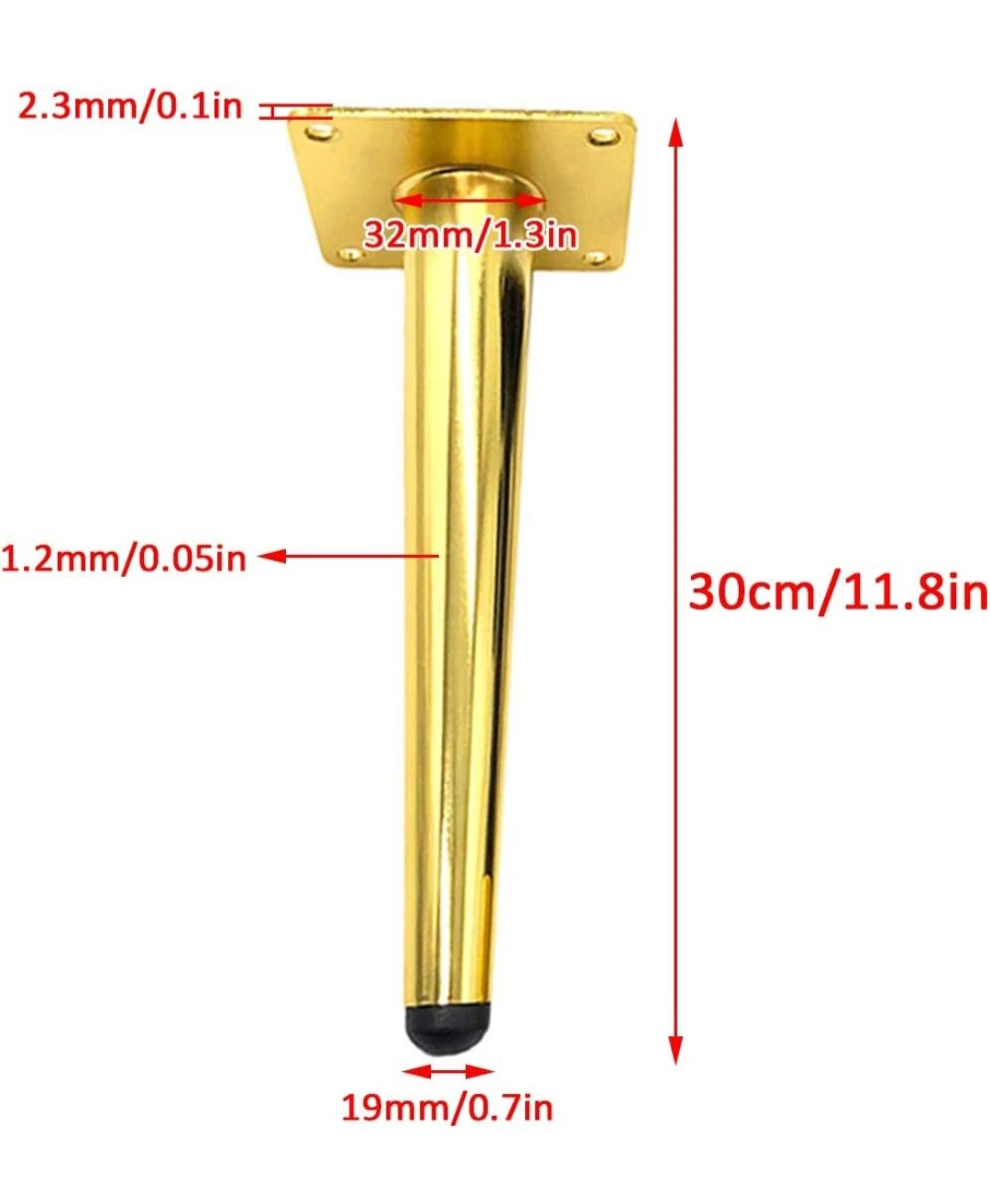 Set of 4 Gold Furniture Legs - photo 2