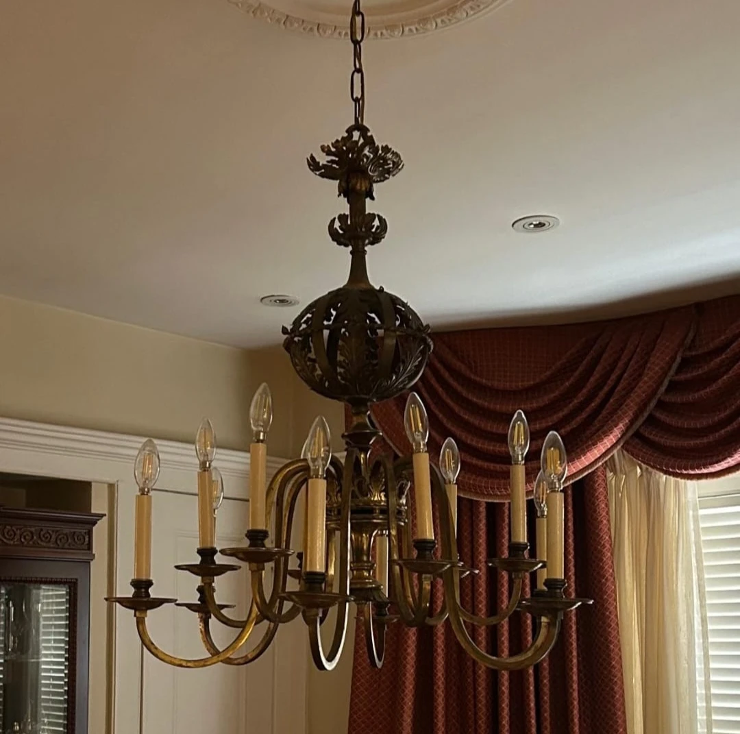 12 light solid brass chandelier