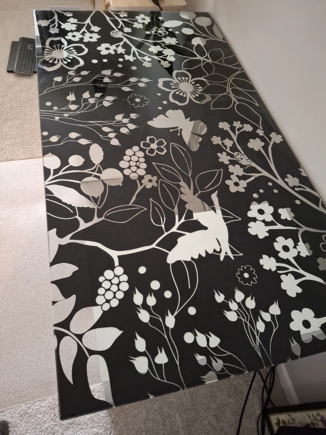 IKEA Alex Desk with Glass Decorative Top - photo 5