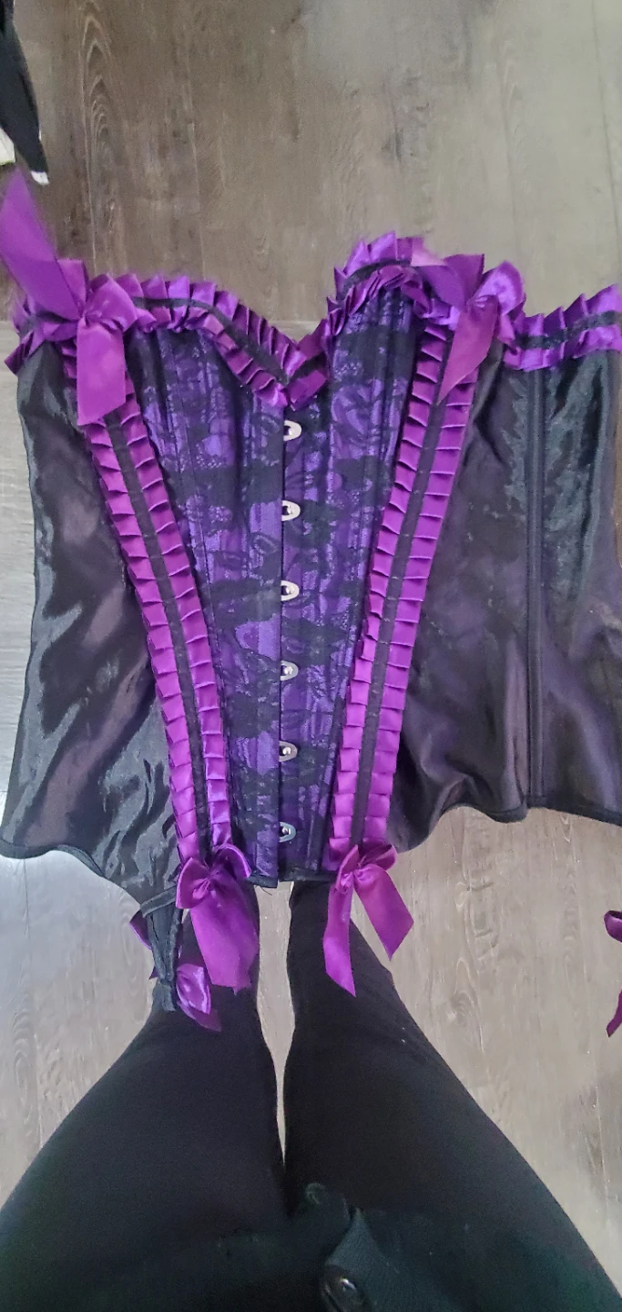 Purple and Black Lace Corset