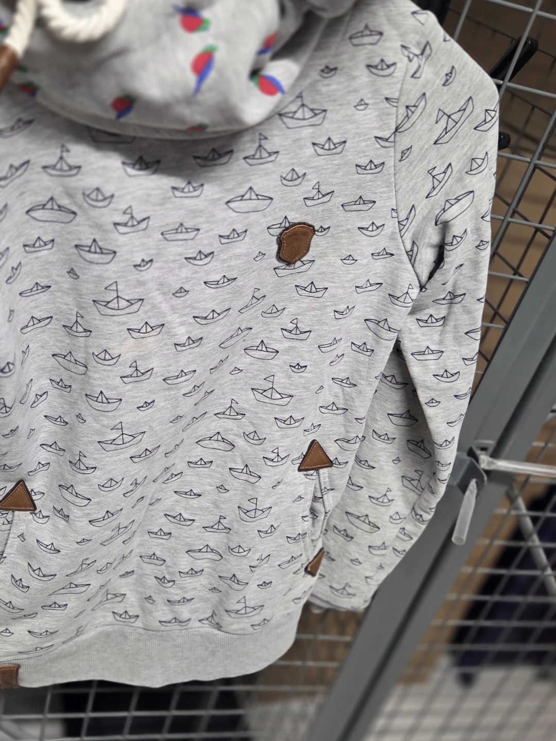 NAKETANO Grey Boat Print Hoodie - photo 4