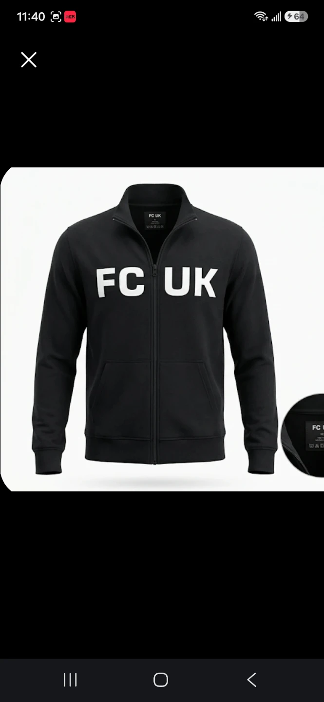 FC UK Black Full-Zip Jacket