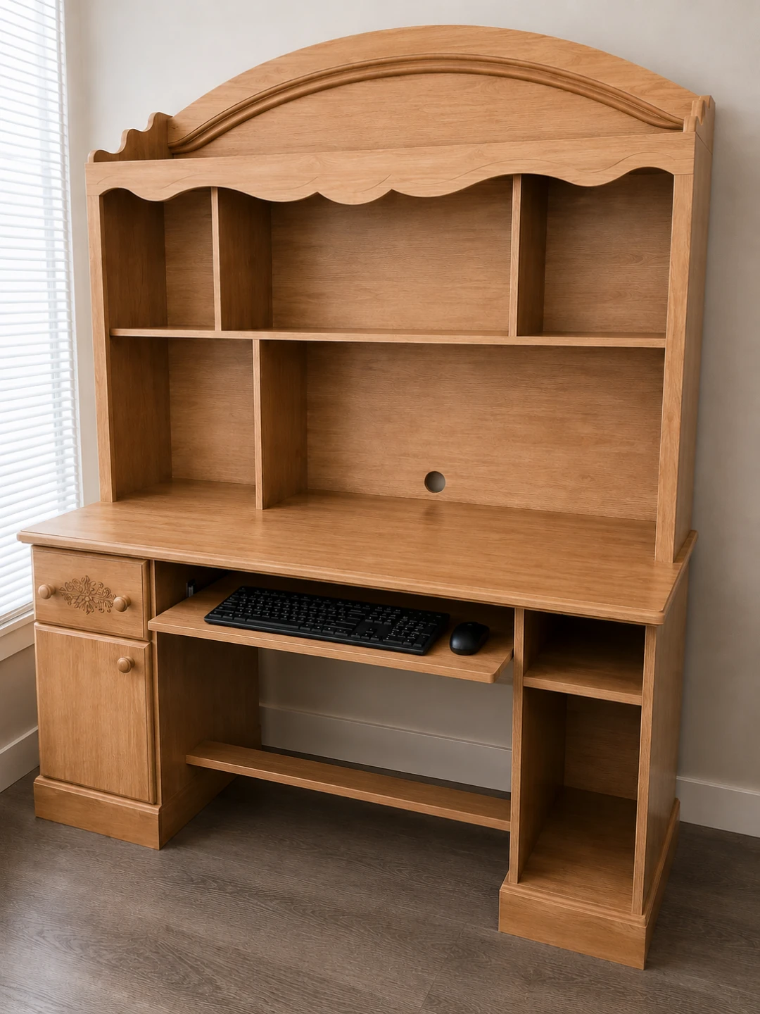 Sturdy Study Desk, Top shelf is removable.