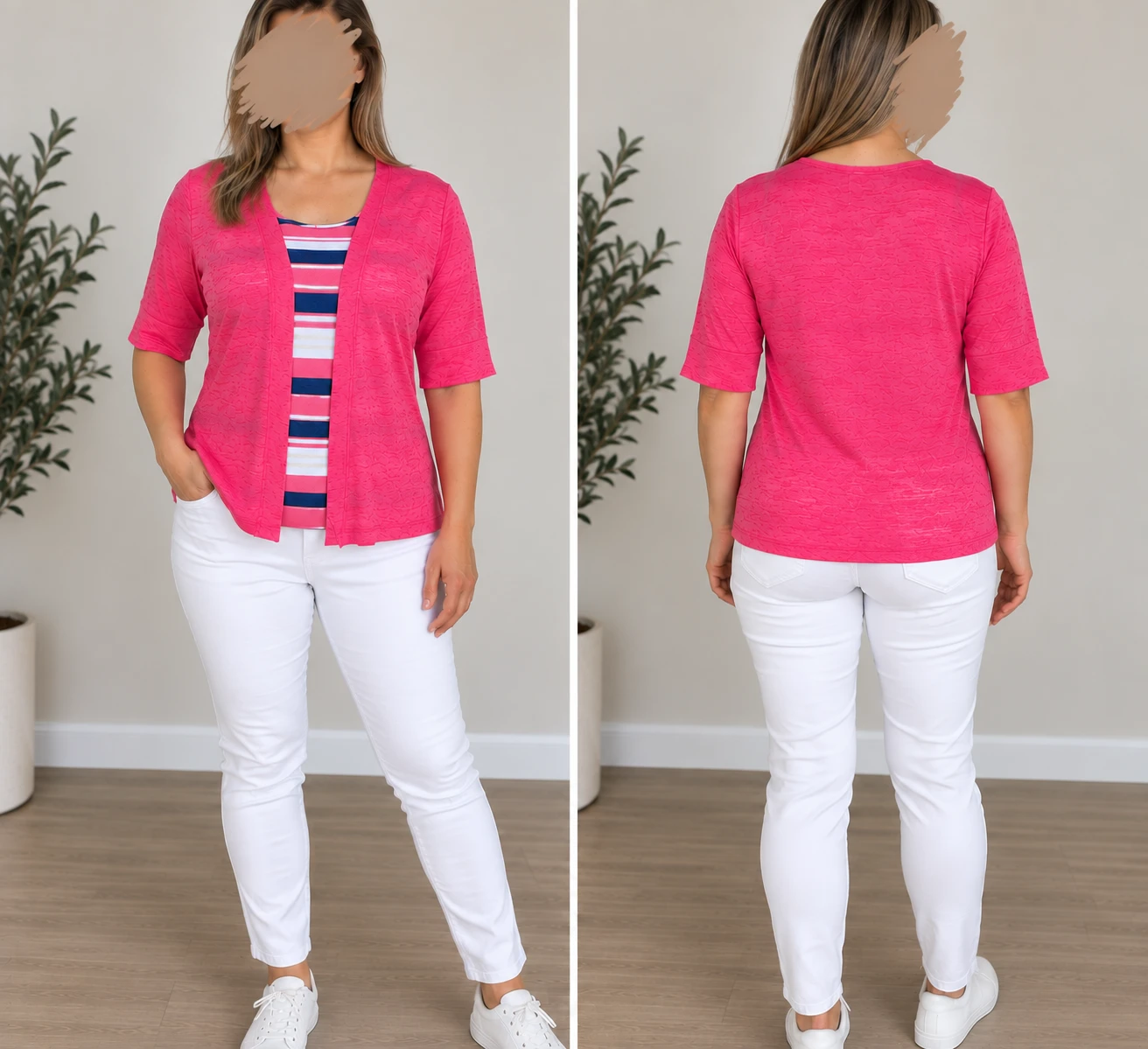 Top an imitation of a cardigan with a tank top underneath size L - photo 2