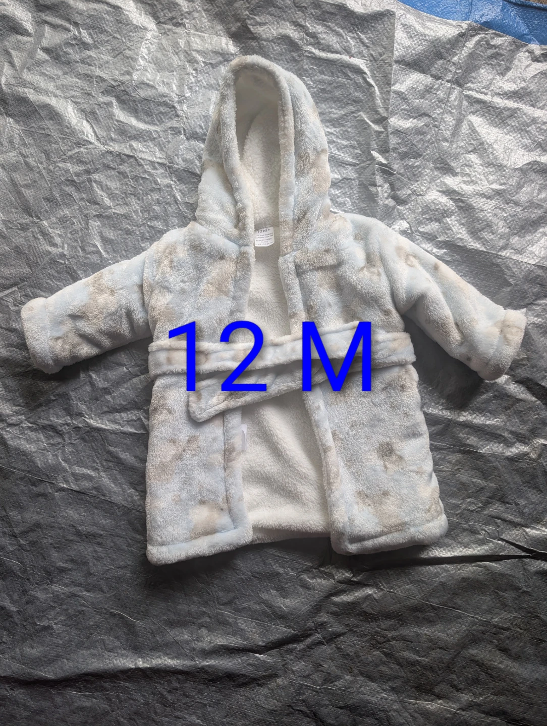 Baby plush hooded bathrobe, 12M