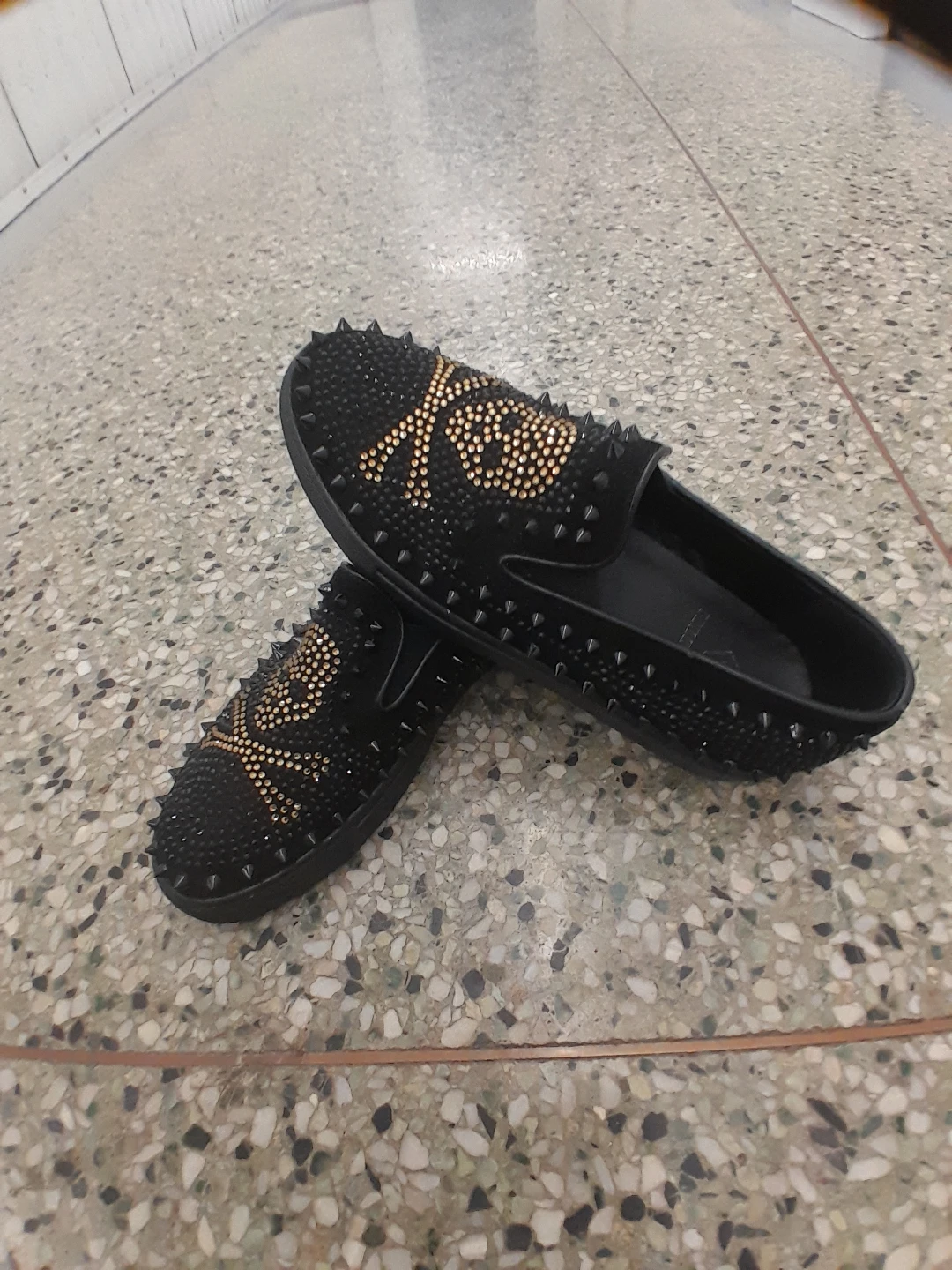 Black Skull Studded  Original Phillips Penni Men's Size 8.5 - photo 2