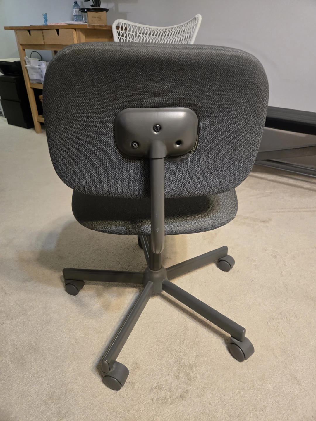 Grey rolling office chair
