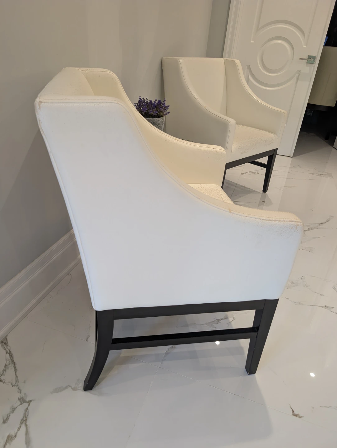 Set of Two Cream Accent Chairs - photo 3