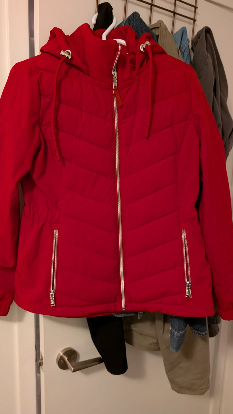 Tommy Hilfiger Red Quilted Hooded Jacket