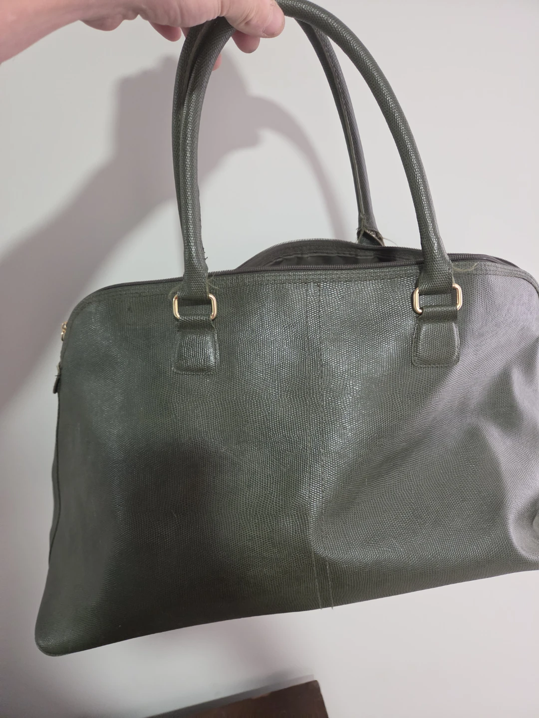 Green Textured Handbag