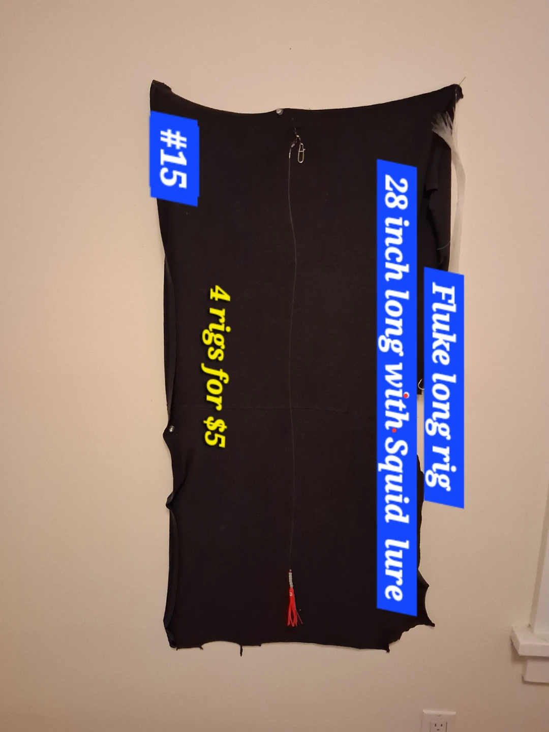 4 Fluke Long Rig with Squid Lures - 28 Inch, Squid Lure