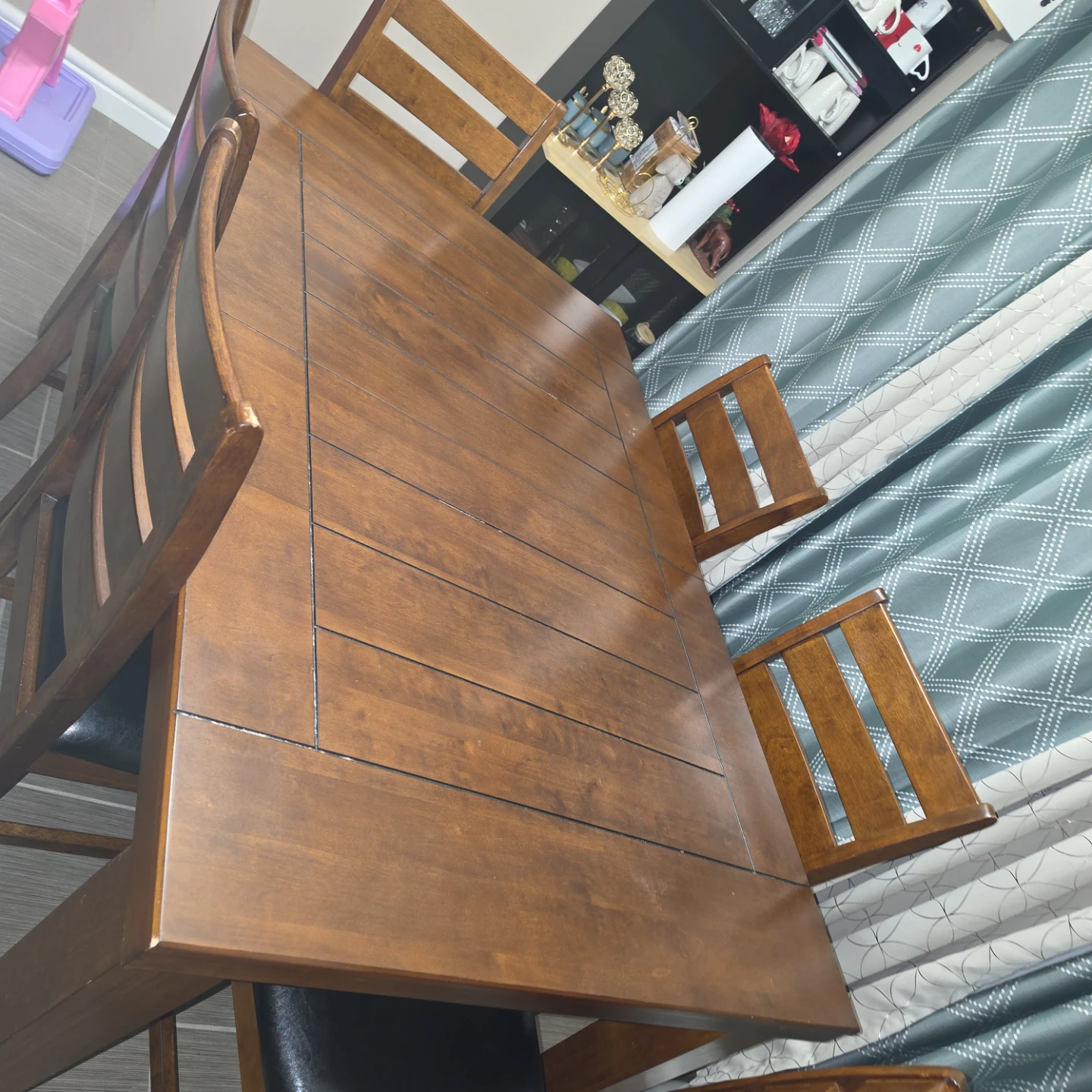 Wooden Dining Table and 6 Chairs Set