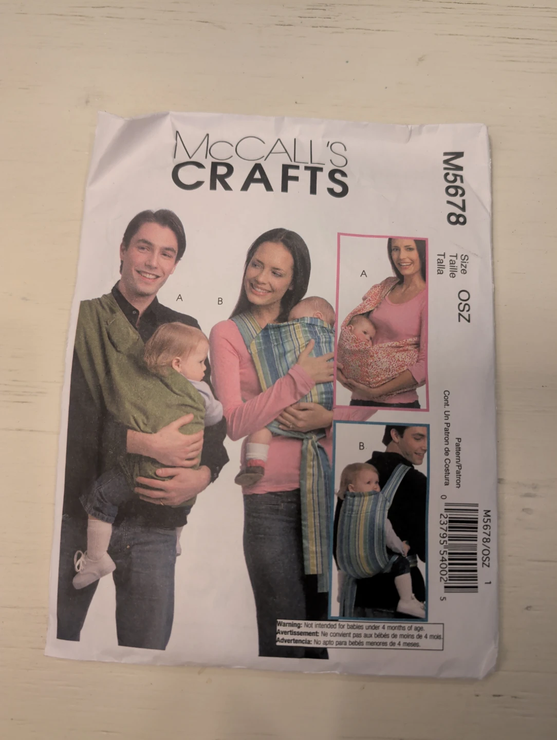 McCall's Crafts M5678 Baby Carrier Sewing Pattern