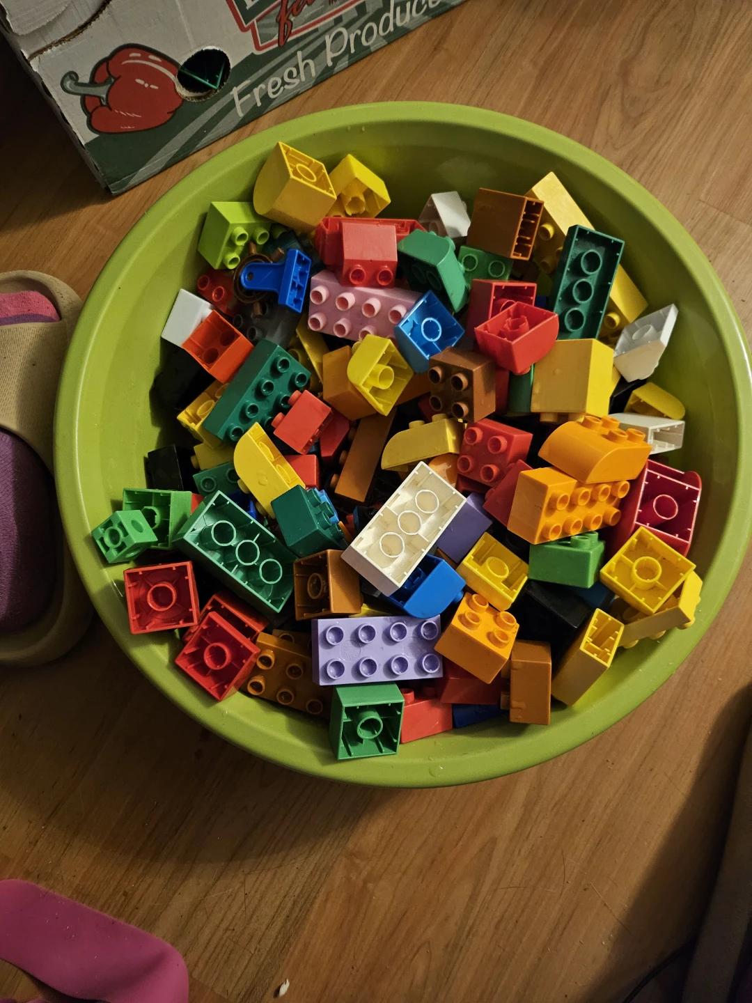 Set of Lego Duplo building blocks