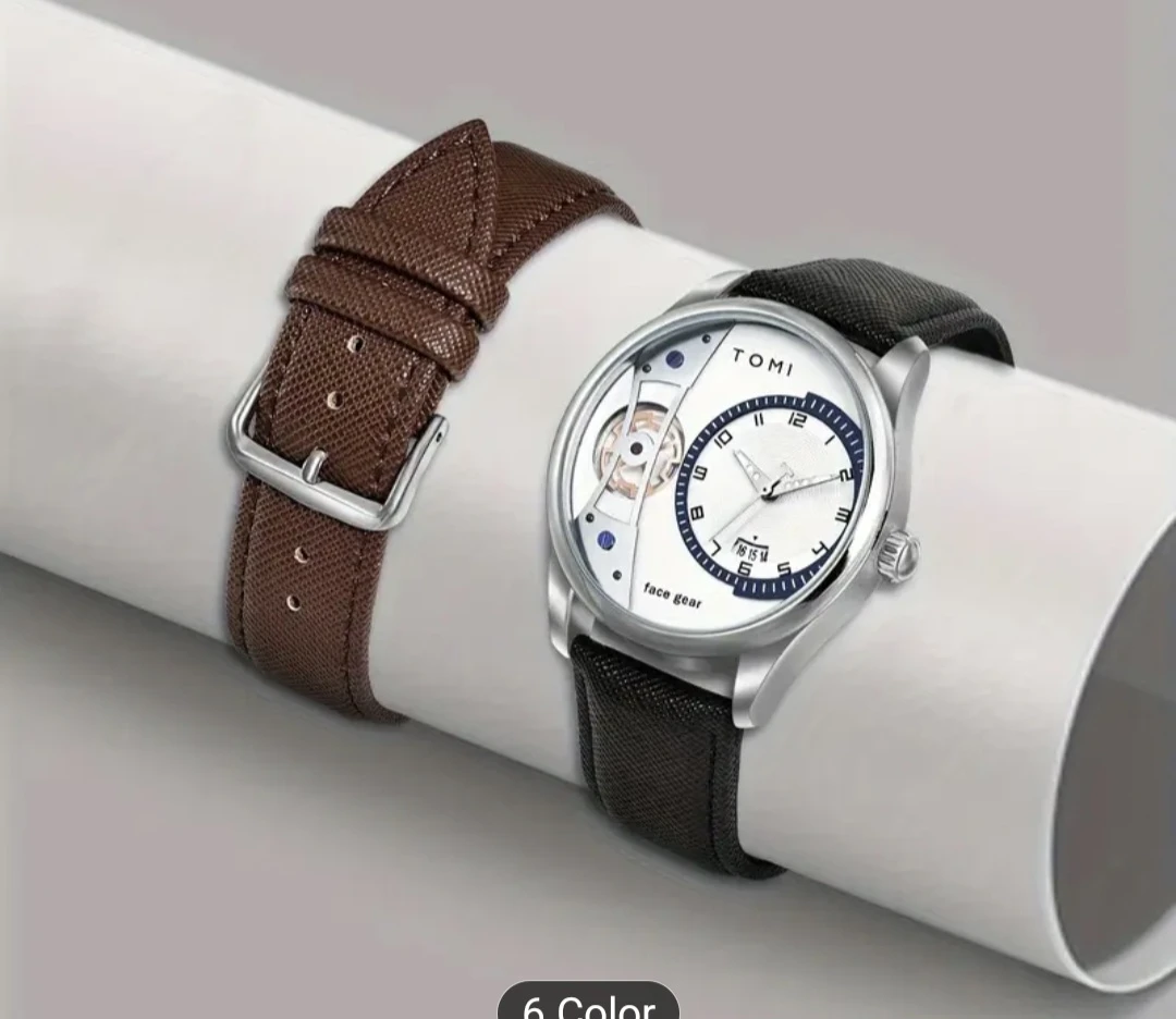 Tomi Face Gear Watch with Two Straps