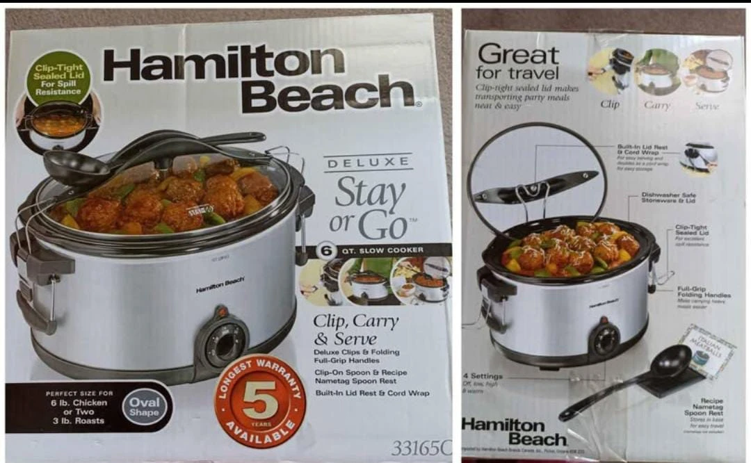 Hamilton Beach Deluxe Stay or Go 6 Qt. Slow Cooker