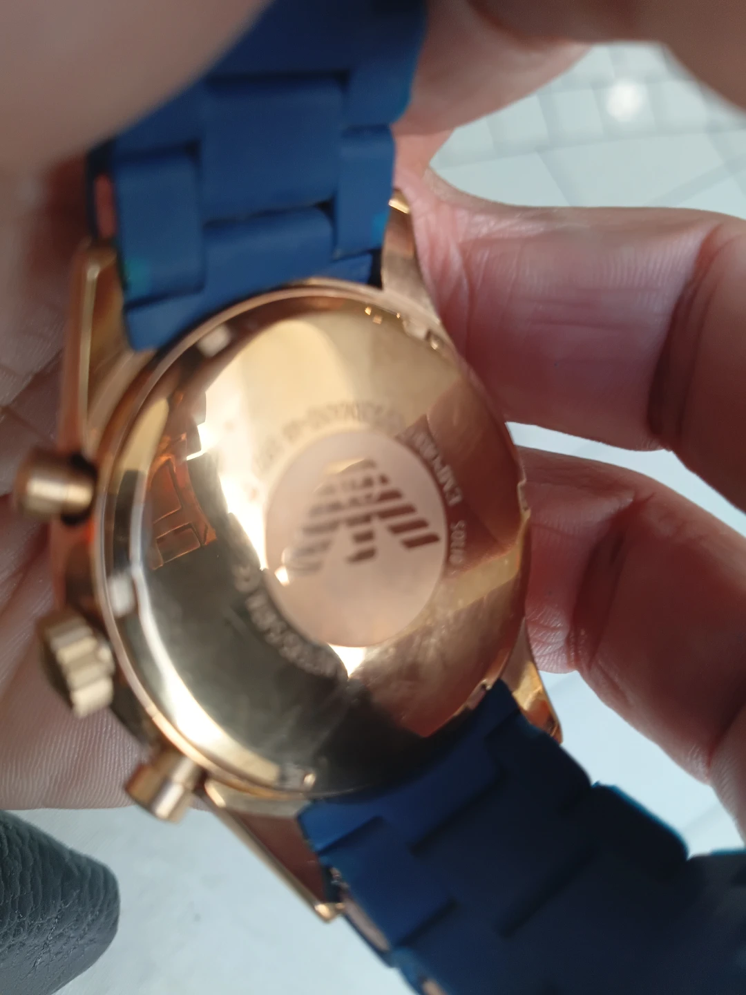 Emporio Armani Chronograph Watch Blue and Gold - photo 2