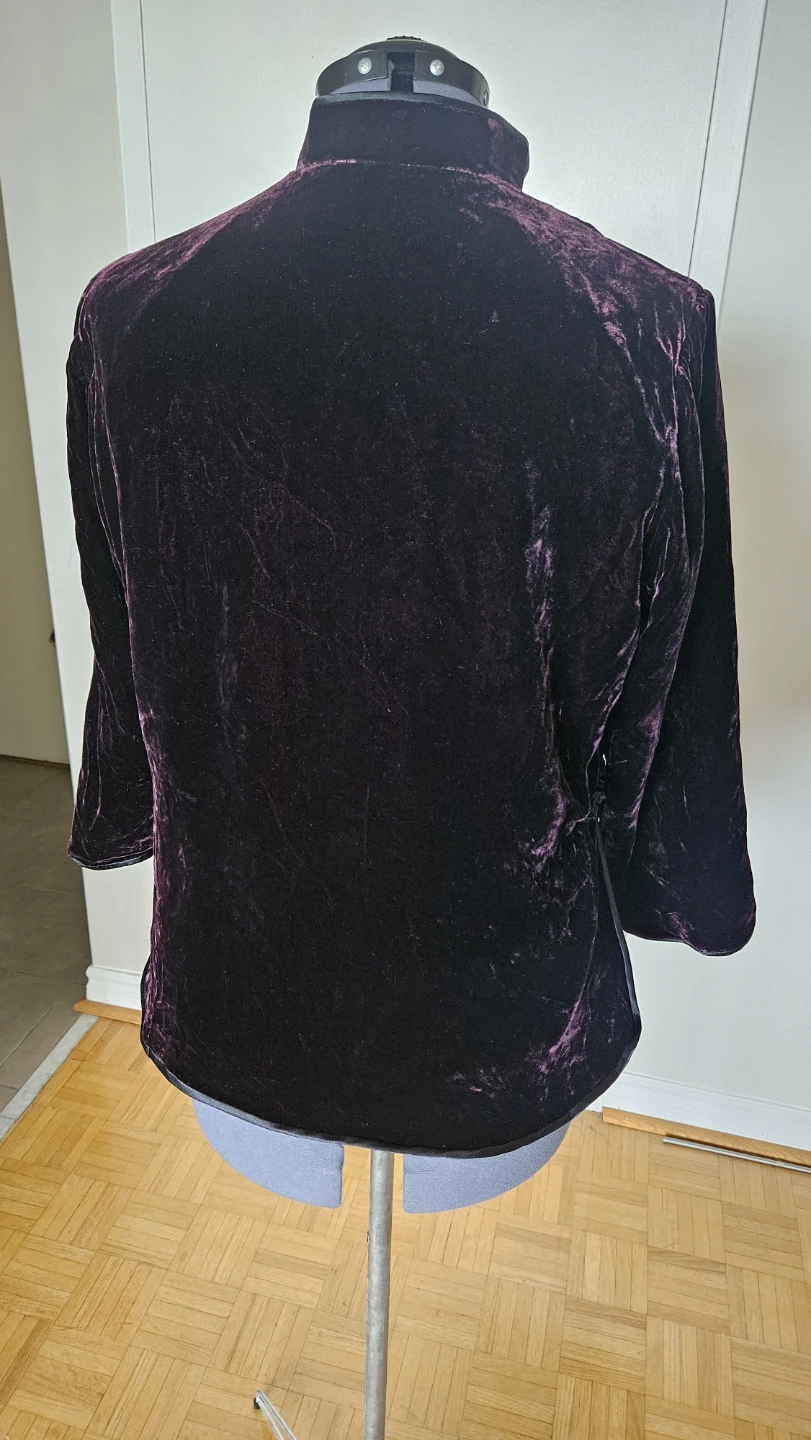 Burgundy Velvet Mandarin Jacket (Handmade) - photo 2