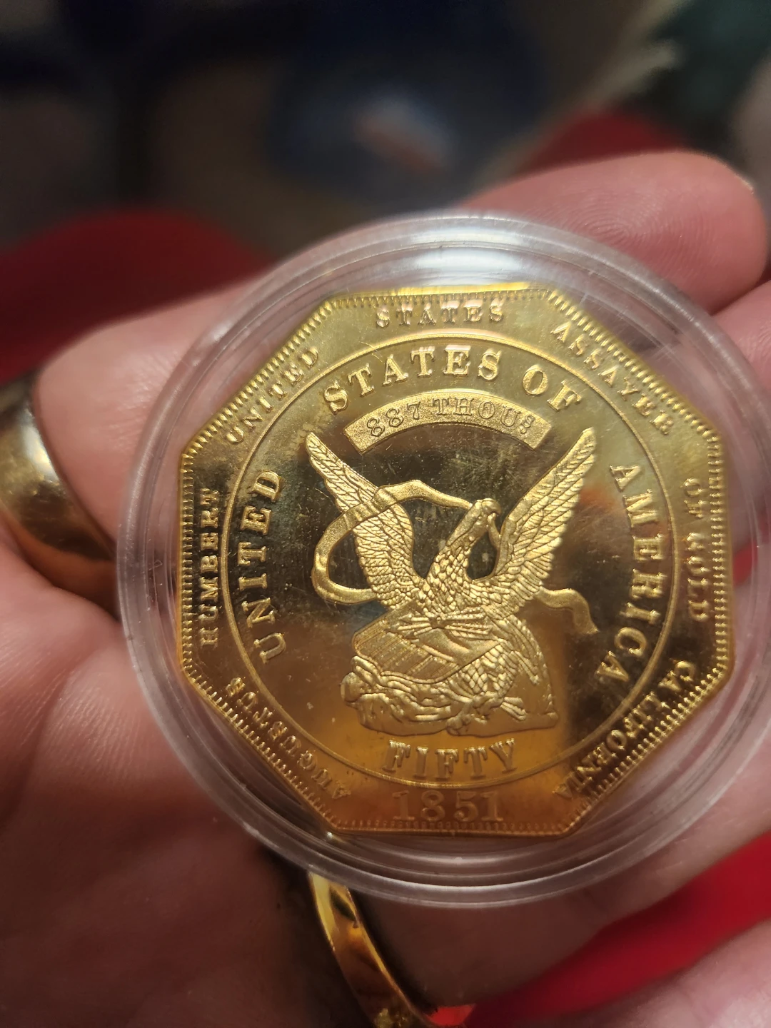 UNITED STATES Augustus Humbert 1851 Fifty Dollar Gold Slug