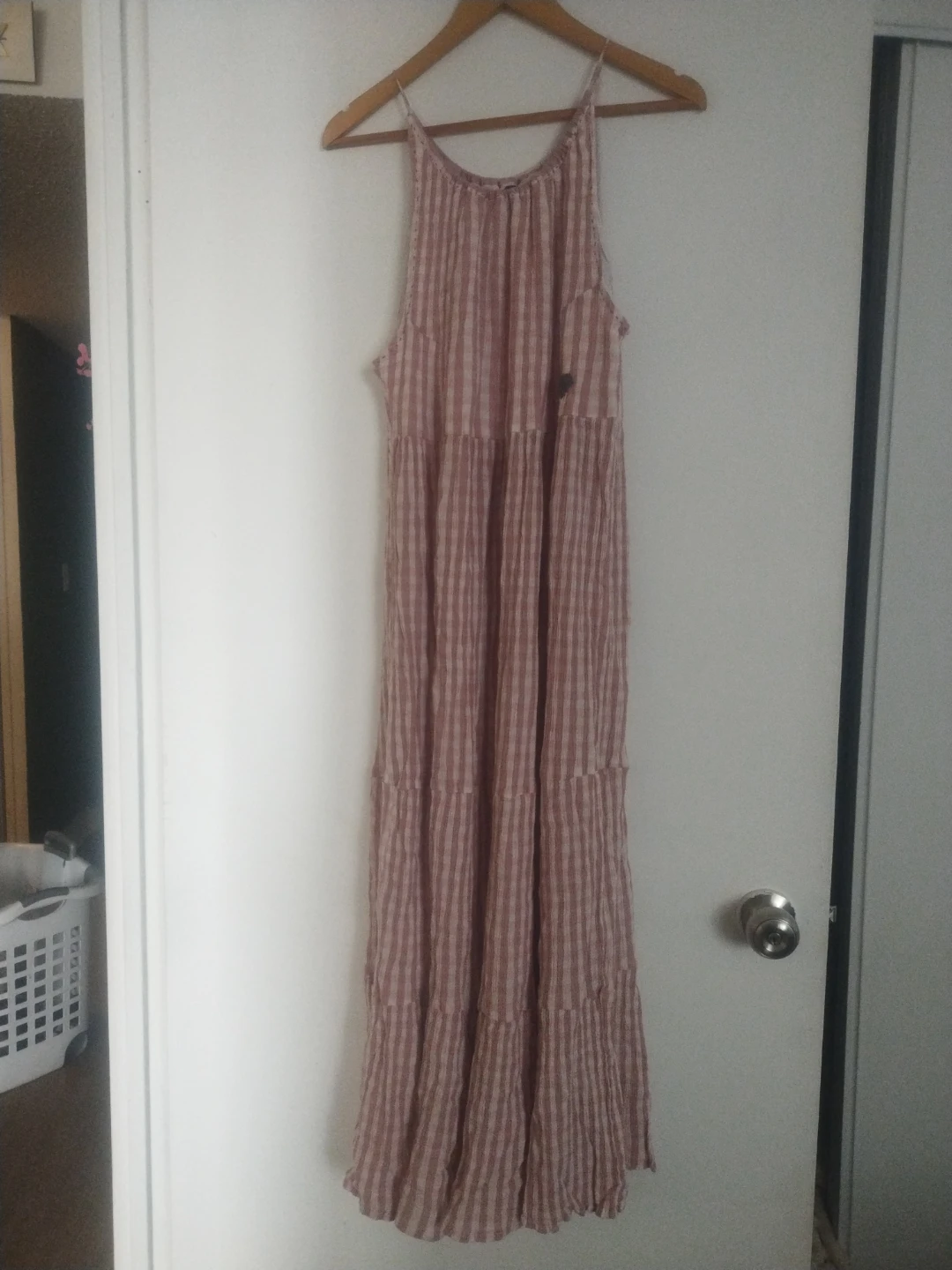 Handprint Dream Apparel Gingham Maxi Dress