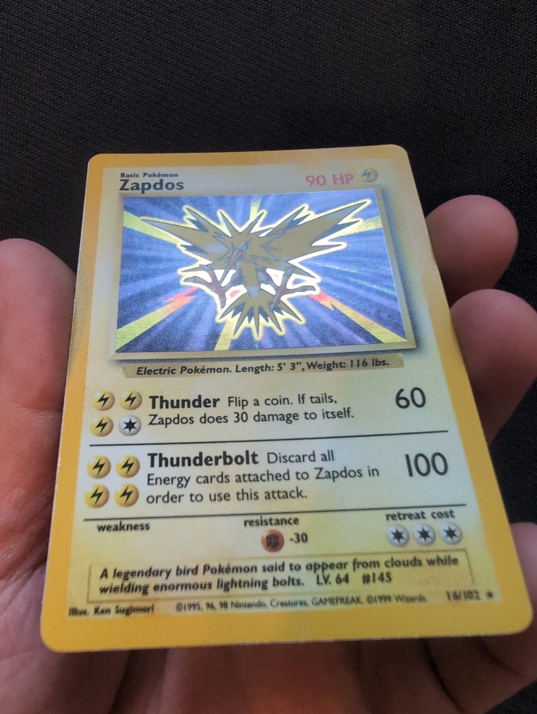 Zapdos Base Set Holo 16/102 - Pokemon - photo 3