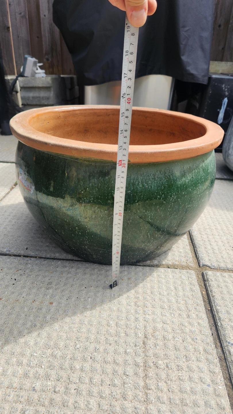 Large Round Ceramic Glazed Garden Planter - photo 2