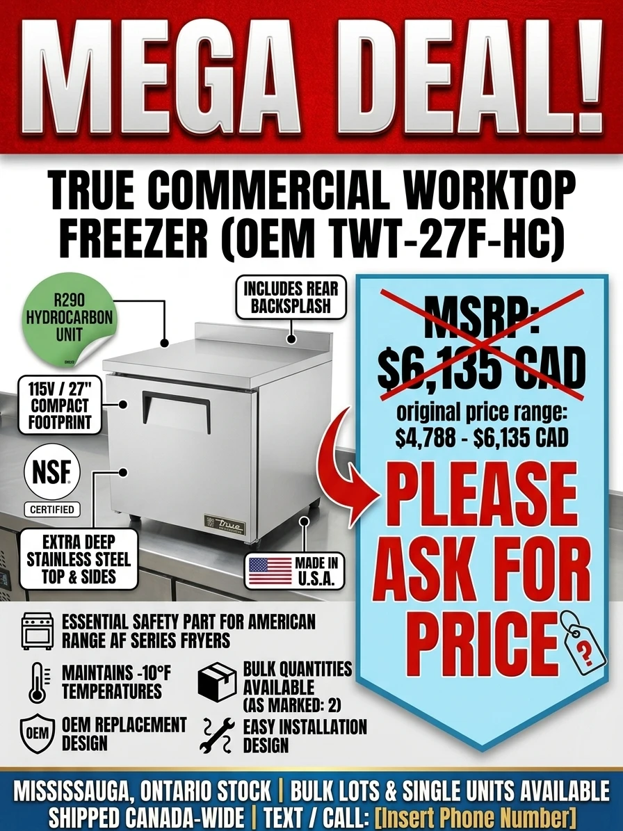True Commercial Worktop Freezer TWT-27F-HC