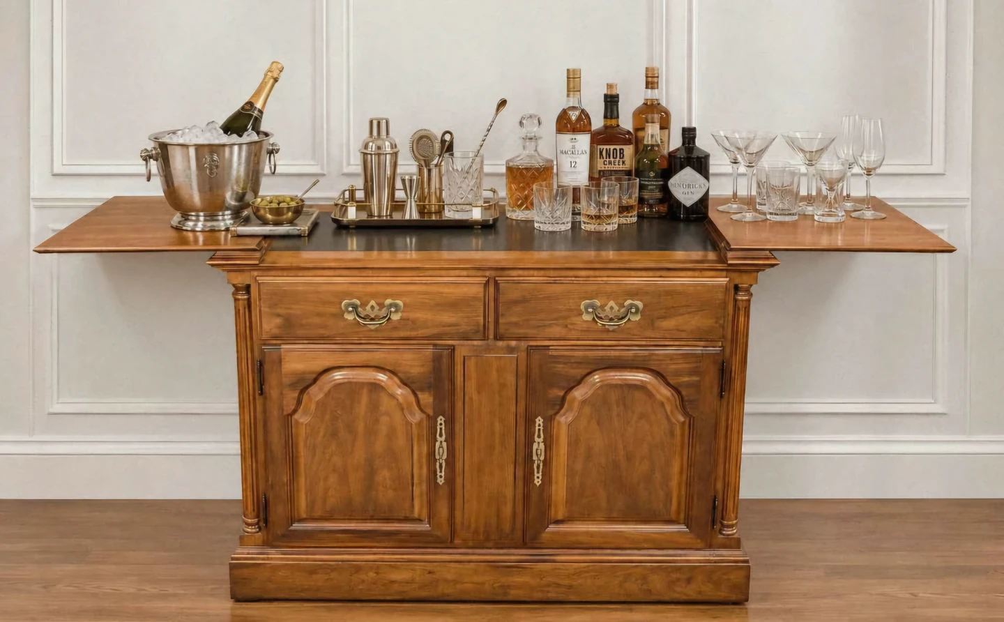 Vintage Solid Walnut Kitchen Island Server On Caster Wheels - photo 2
