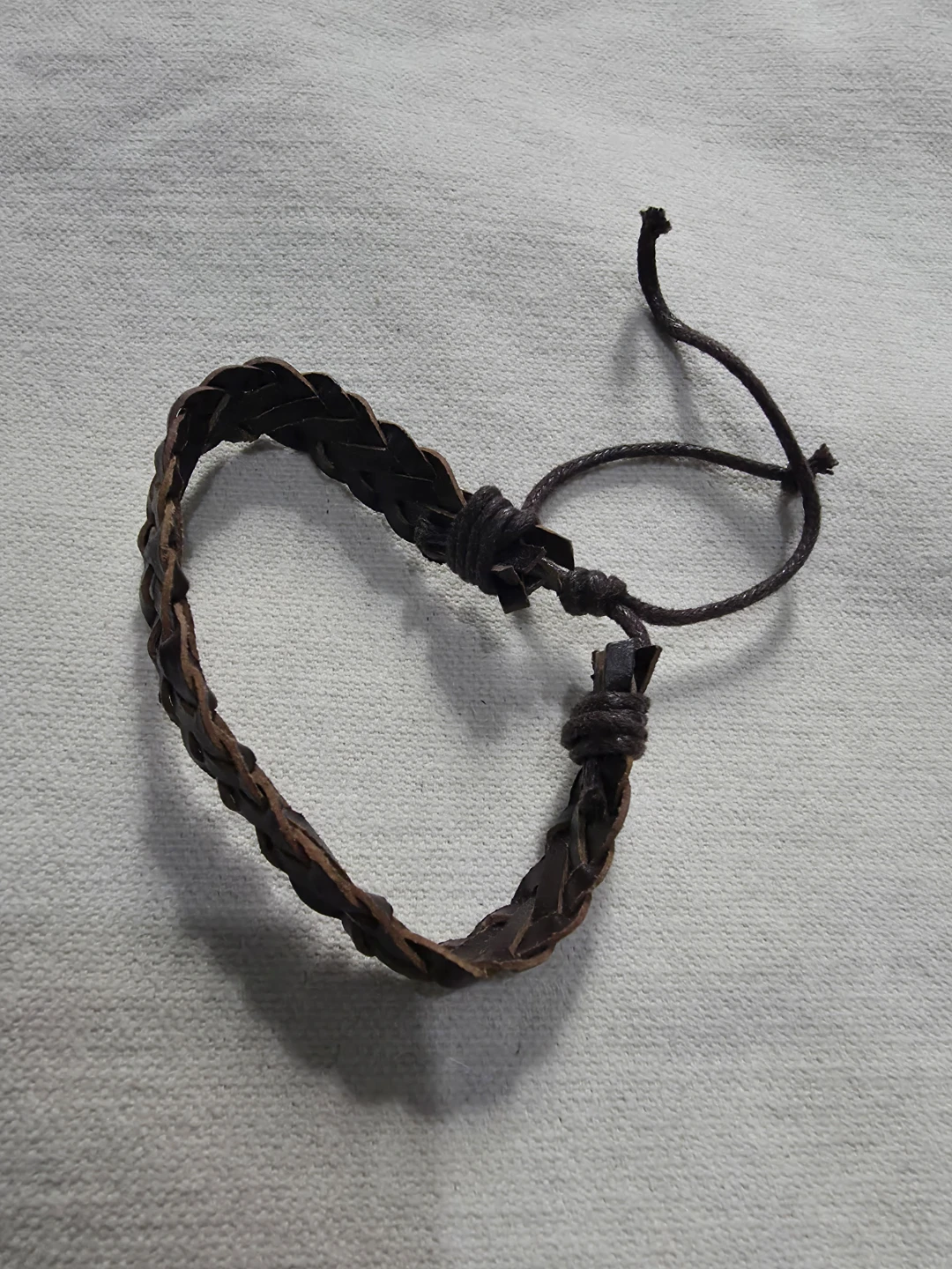 Dark brown braided leather bracelet flat 🏈 - photo 2