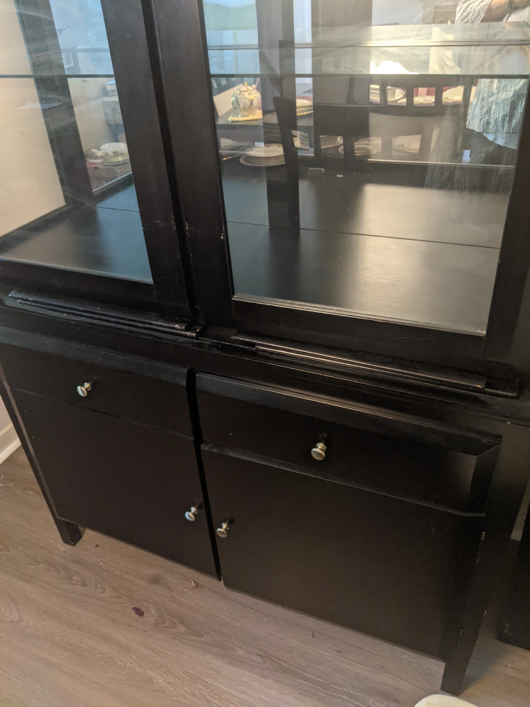 Black Dining Hutch and Table Set - photo 2